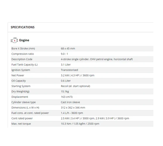 Honda GX160D QTB General Purpose Engine - Product image