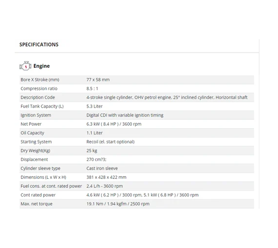 Honda GX270T2 QX General Purpose Engine - Product image