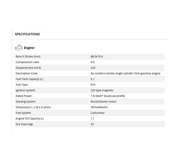 HONDA GX430T QX Engine - Product image