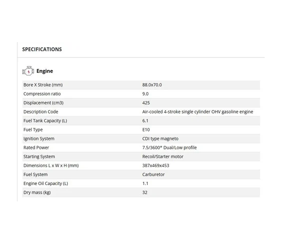 Honda GX430T QXE Electric Start General Purpose Engine - Product image